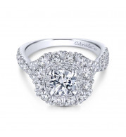Gabriel & Co. 14k Two Tone Gold Embrace Double Halo Engagement Ring - ER13918R3T44JJ