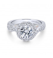Gabriel & Co. 14k Two Tone Gold Blush Halo Engagement Ring - ER12822R4T44JJ