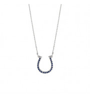 Jewelmi Custom 14k White Gold Sapphire Diamond Necklace