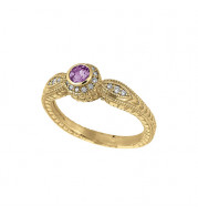 Jewelmi Custom 14k Yellow Gold Sapphire Diamond Ring