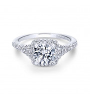 Gabriel & Co. 14k White Gold Entwined Halo Engagement Ring - ER12670R4W44JJ