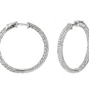Jewelmi Custom 14k White Gold Diamond Hoop Earrings
