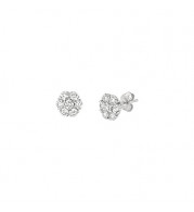 Jewelmi Custom 14k White Gold Diamond Earrings