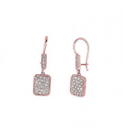 Jewelmi Custom 14k Rose Gold Diamond Drop Earrings