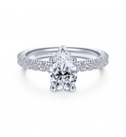Gabriel & Co. 14k White Gold Contemporary Straight Engagement Ring - ER14649P4W44JJ