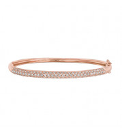 Jewelmi Custom 14k Rose Gold Diamond Bangle Bracelet