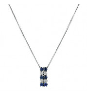 Jewelmi Custom 14k White Gold Sapphire Diamond Necklace
