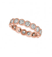 Jewelmi Custom 14k Rose Gold Diamond Eternity Wedding Band