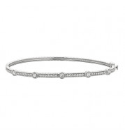 Jewelmi Custom 14k White Gold Diamond Bangle Bracelet