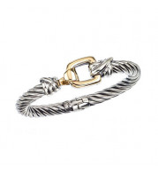 Alisa Sterling Silver & 18k Yellow Gold Square Buckle Bracelet