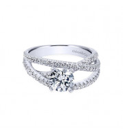 Gabriel & Co. 14k White Gold Contemporary Free Form Engagement Ring - ER10204W44JJ