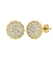 Jewelmi Custom 14k Yellow Gold Diamond Earrings