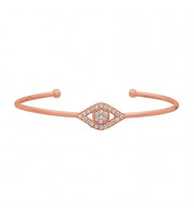 Jewelmi Custom 14k Rose Gold Diamond Bangle Bracelet