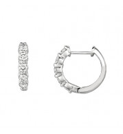 Jewelmi Custom 14k White Gold Diamond Hoop Earrings