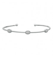 Jewelmi Custom 14k White Gold Diamond Bangle Bracelet