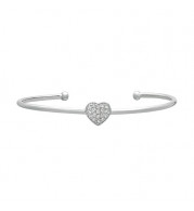 Jewelmi Custom 14k White Gold Diamond Bangle Bracelet