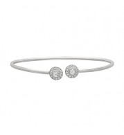 Jewelmi Custom 14k White Gold Diamond Bangle Bracelet