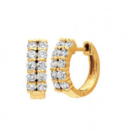 Jewelmi Custom 14k Yellow Gold Diamond Hoop Earrings