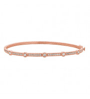 Jewelmi Custom 14k Rose Gold Diamond Bangle Bracelet