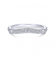Gabriel & Co. 14k White Gold Victorian Curved Wedding Band - WB14430R4W44JJ