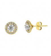 Jewelmi Custom 14k Yellow Gold Diamond Earrings
