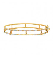 Jewelmi Custom 14k Yellow Gold Diamond Bangle Bracelet
