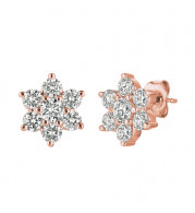 Jewelmi Custom 14k Rose Gold Diamond Earrings