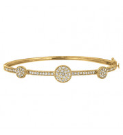 Jewelmi Custom 14k Yellow Gold Diamond Bangle Bracelet