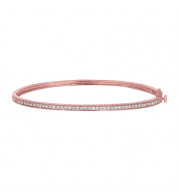 Jewelmi Custom 14k Rose Gold Diamond Bangle Bracelet