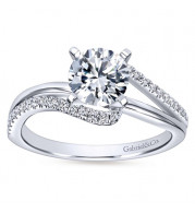 Gabriel & Co. 14k White Gold Contemporary Bypass Engagement Ring - ER6974W44JJ