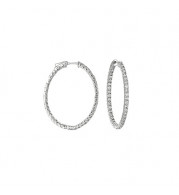 Jewelmi Custom 14k White Gold Diamond Hoop Earrings