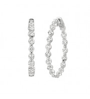 Jewelmi Custom 14k White Gold Diamond Hoop Earrings