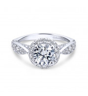 Gabriel & Co. 14k White Gold Entwined Halo Engagement Ring - ER12606R4W44JJ