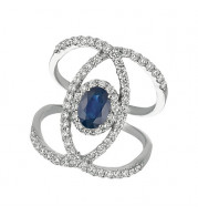 Jewelmi Custom 14k White Gold Sapphire Diamond Ring