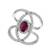 Jewelmi Custom 14k White Gold Ruby Diamond Ring