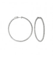 Jewelmi Custom 14k White Gold Diamond Hoop Earrings