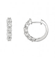 Jewelmi Custom 14k White Gold Diamond Hoop Earrings