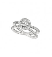 Jewelmi Custom 14k White Gold Criss Cross Diamond Engagement Ring