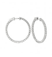 Jewelmi Custom 14k White Gold Diamond Hoop Earrings