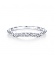 Gabriel & Co. 14k White Gold Victorian Curved Wedding Band - WB14431R4W44JJ