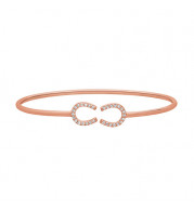 Jewelmi Custom 14k Rose Gold Diamond Bangle Bracelet