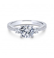 Gabriel & Co. 14k White Gold Contemporary 3 Stone Engagement Ring - ER7288W44JJ