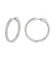Jewelmi Custom 14k White Gold Diamond Hoop Earrings
