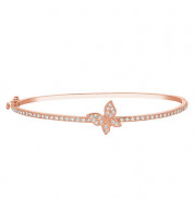 Jewelmi Custom 14k Rose Gold Diamond Bangle Bracelet