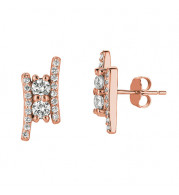 Jewelmi Custom 14k Rose Gold Diamond Earrings