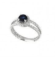 Jewelmi Custom 14k White Gold Sapphire Diamond Ring