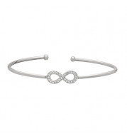 Jewelmi Custom 14k White Gold Diamond Bangle Bracelet