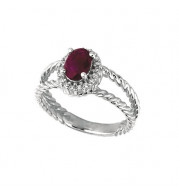 Jewelmi Custom 14k White Gold Ruby Diamond Ring