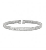 Jewelmi Custom 14k White Gold Diamond Bangle Bracelet