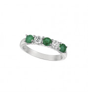 Jewelmi Custom 14k White Gold Emerald Diamond Ring